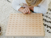 Load image into Gallery viewer, Wooden 100 Number Board • Engraved Numeral Chart in Modern Font