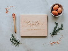 Load image into Gallery viewer, Modern Calligraphy Engraved Handmade Cutting Board