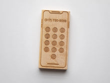 Load image into Gallery viewer, Custom Engraved Wooden Phone • Personalized Toy Smartphone