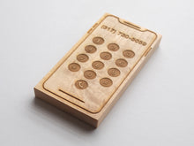 Load image into Gallery viewer, Custom Engraved Wooden Phone • Personalized Toy Smartphone