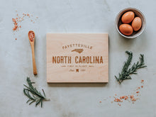 Load image into Gallery viewer, Custom City and State Modern Engraved Wooden Cutting Board