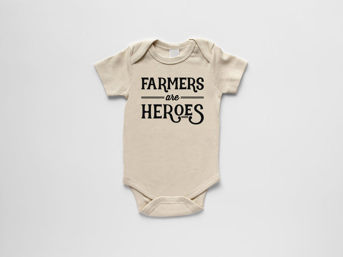 Farmers Are Heroes Organic Baby Bodysuit • Final Sale