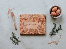 Load image into Gallery viewer, Floral Frame Happily Ever After Engraved Wooden Cutting Board