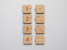 Load image into Gallery viewer, Wooden Number Match Puzzle • Handmade Wood Domino Style Matching Game