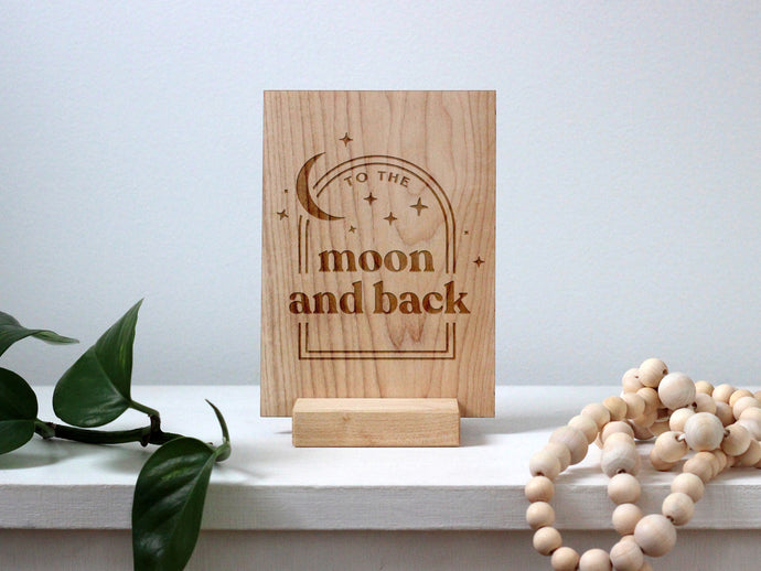 Wooden Greeting Card • To The Moon and Back