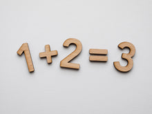Load image into Gallery viewer, Wooden Number Set • Wood Numerals & Math Symbols in Maple