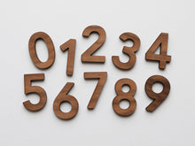 Load image into Gallery viewer, Wooden Number Set • Wood Numerals & Math Symbols in Walnut