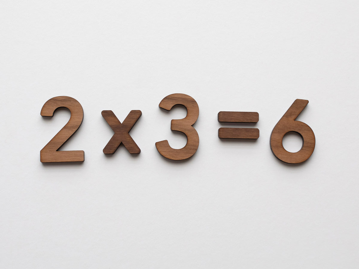 Wooden Number Set • Wood Numerals & Math Symbols in Walnut – Gladfolk