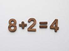 Load image into Gallery viewer, Wooden Number Set • Wood Numerals & Math Symbols in Walnut