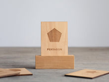 Load image into Gallery viewer, Wooden Shapes Flash Cards • Set of 18 Geometric Wood Cards