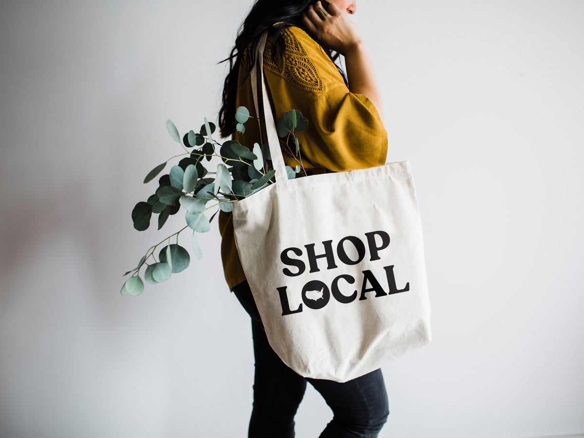 Shop Local Canvas Tote Bag Gladfolk