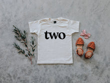 Load image into Gallery viewer, Two Modern Birthday Shirt Organic Kids Tee
