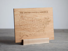 Load image into Gallery viewer, Wooden Map of the United States of America
