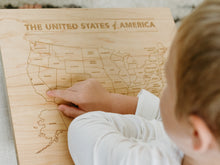 Load image into Gallery viewer, Wooden Map of the United States of America
