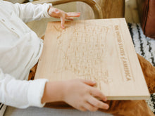 Load image into Gallery viewer, Wooden Map of the United States of America