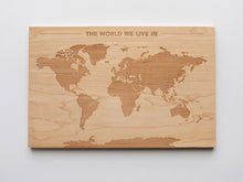 Load image into Gallery viewer, Wooden World Map & Display Stand