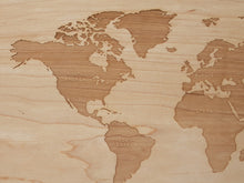 Load image into Gallery viewer, Wooden World Map & Display Stand