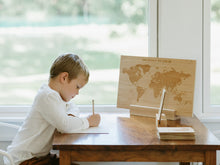 Load image into Gallery viewer, Wooden World Map & Display Stand