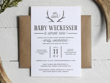 Load image into Gallery viewer, Oh Deer Rustic Baby Shower Invitation