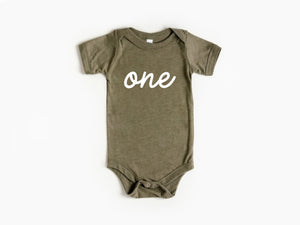 One First Birthday Baby Bodysuit