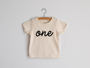 One First Birthday Organic Baby Tee