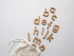 Wooden Alphabet Set • Wood Letters & Movable Alphabet in Maple