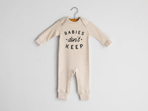 Babies Don't Keep Full Body Organic Baby Romper • Final Sale