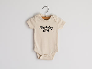 Birthday Girl Organic Baby Bodysuit