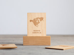 Wooden Continent Flash Cards • Maps of All 7 Continents on Wood