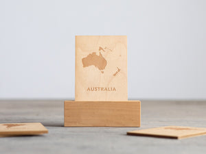 Wooden Continent Flash Cards • Maps of All 7 Continents on Wood