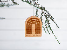Load image into Gallery viewer, Personalized Wooden Rainbow Christmas Ornament