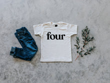 Load image into Gallery viewer, Four Modern Birthday Shirt Organic Kids Tee • Final Sale