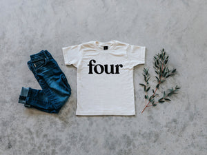 Four Modern Birthday Shirt Organic Kids Tee • Final Sale