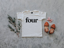 Load image into Gallery viewer, Four Modern Birthday Shirt Organic Kids Tee • Final Sale