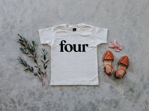 Four Modern Birthday Shirt Organic Kids Tee • Final Sale