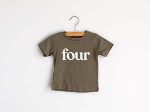 Four Modern Birthday Shirt Kids Tee