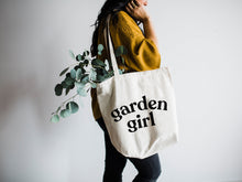 Load image into Gallery viewer, Garden Girl Canvas Tote Bag