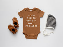 Load image into Gallery viewer, Good Things Come In Small Packages Organic Baby Bodysuit