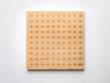 Load image into Gallery viewer, Wooden 100 Number Board • Engraved Numeral Chart in Modern Font