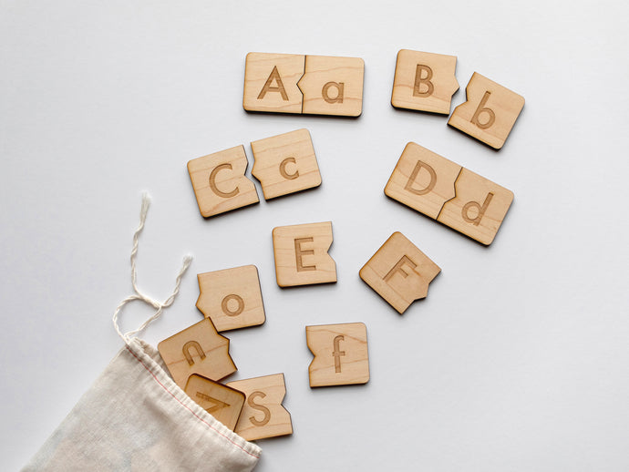 Wooden Alphabet Puzzle • Uppercase & Lowercase Matching Game