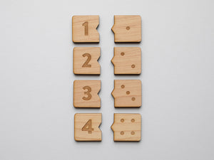 Wooden Number Match Puzzle • Handmade Wood Domino Style Matching Game