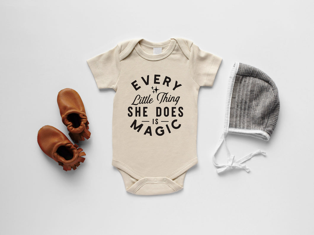 Every Little Thing She Does Is Magic Organic Baby Bodysuit • Final Sale