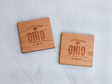 Load image into Gallery viewer, Custom City State Wooden Coasters • Handmade Set of 4