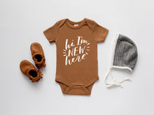 Load image into Gallery viewer, Hi I&#39;m New Here Organic Baby Bodysuit