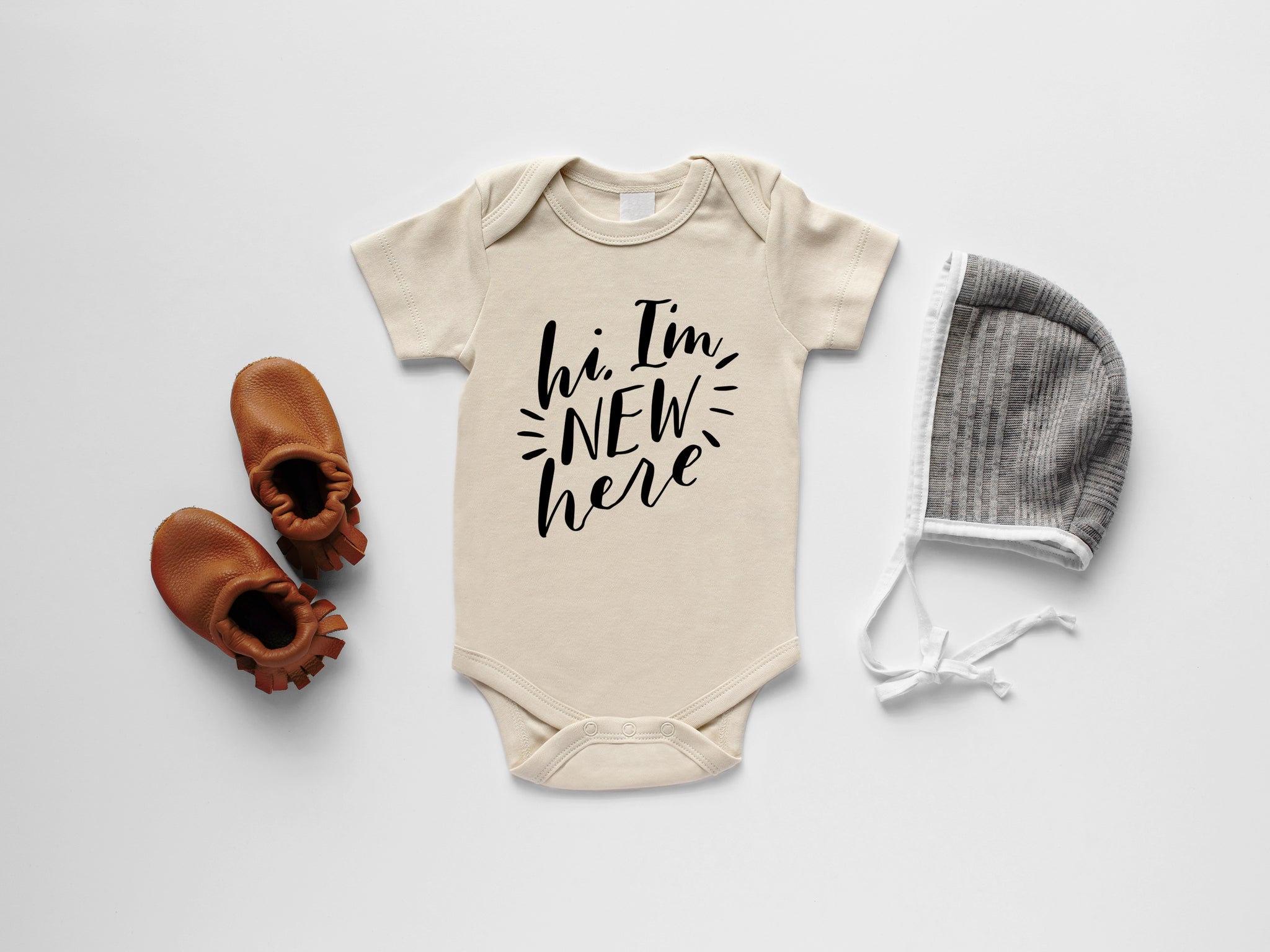 Hi I'm New Here Organic Baby Bodysuit – Gladfolk