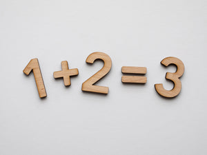 Wooden Number Set • Wood Numerals & Math Symbols in Maple