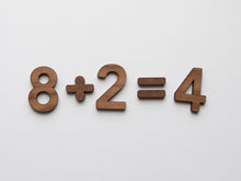 Load image into Gallery viewer, Wooden Number Set • Wood Numerals &amp; Math Symbols in Walnut