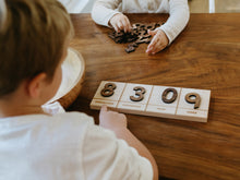 Load image into Gallery viewer, Wooden Number Set • Wood Numerals &amp; Math Symbols in Walnut