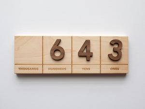 Wooden Place Value Board from Ones to Thousands