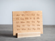 Load image into Gallery viewer, Wooden Alphabet Montessori Board and Tabletop Reference Chart • Modern Sans Serif